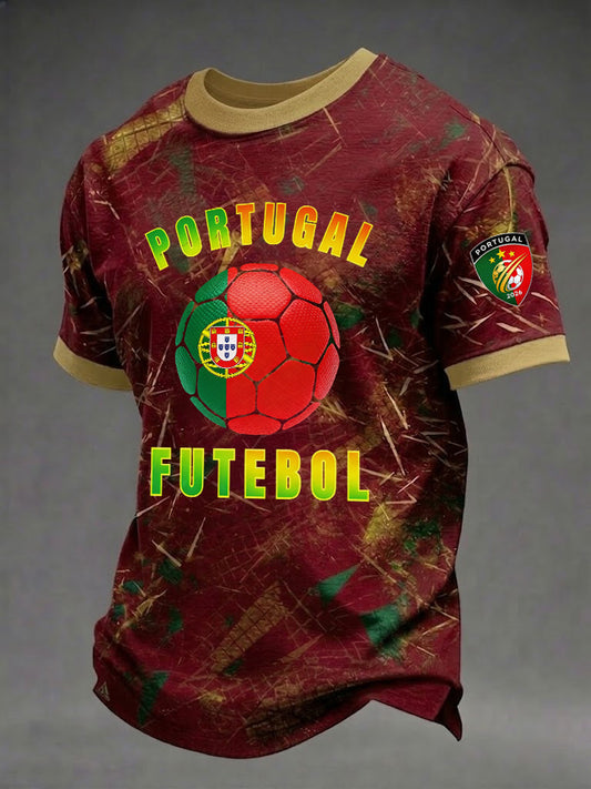Men's Portuguese Football Printed T-shirt
