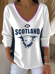 Women's  Scottish Rugby lovers V-Neck T-Shirt