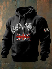 Men's Vintage British Oversized Drop-Shoulder Hoodie with Pockets