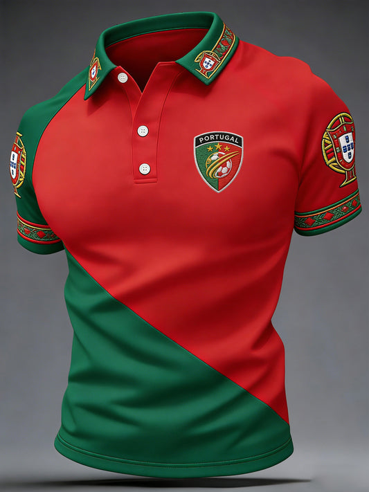 Men's Portuguese Football Print Casual Top