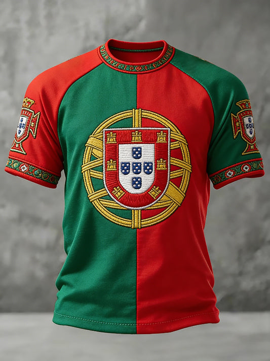 Men's Portuguese Football Printed Casual short sleeves t-shirt