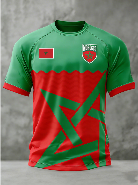 Men's Moroccan football lovers printed short sleeve t-shirt