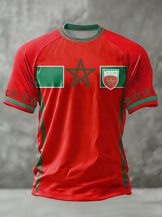 Men's Moroccan football lovers printed short sleeve t-shirt