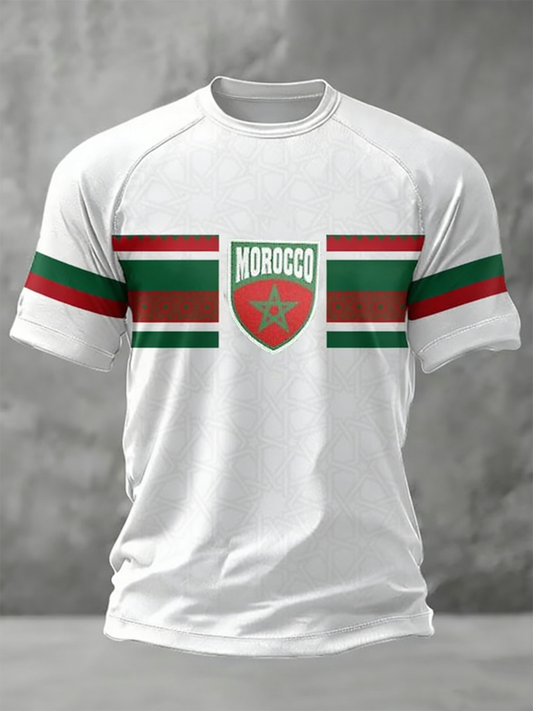 Men's Moroccan football lovers printed short sleeve t-shirt