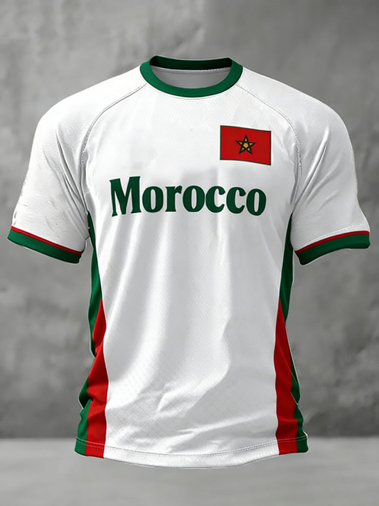 Men's Moroccan football lovers printed short sleeve t-shirt