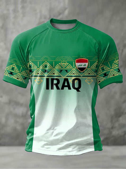 Men's Iraqi Football Print Casual T-shirt