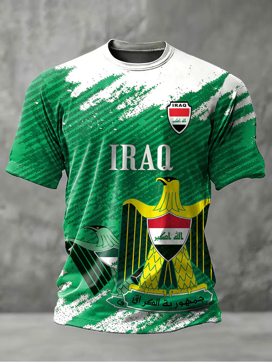 Men's Iraqi Football Print Casual T-shirt