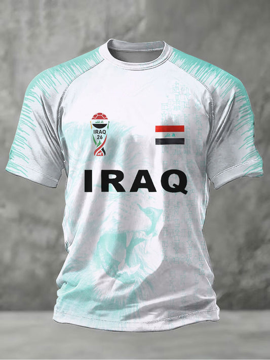 Men's Iraqi Football Print Casual T-shirt