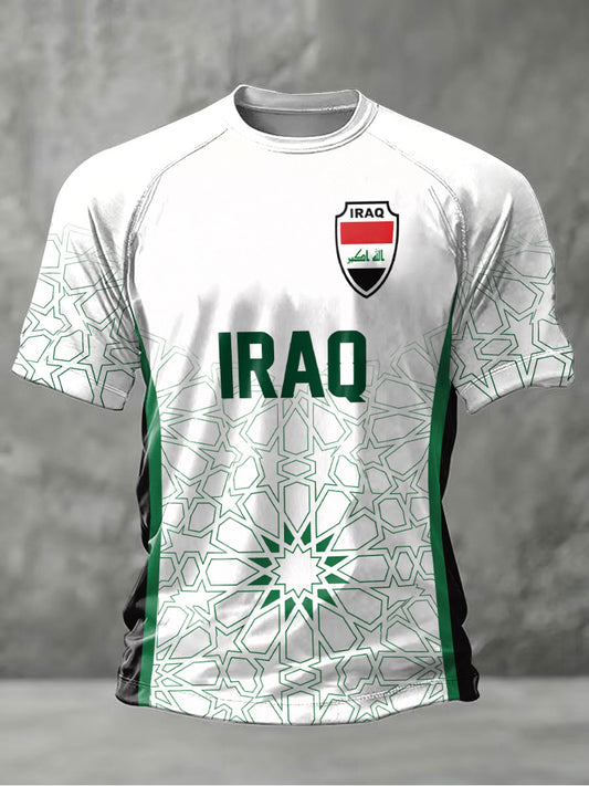 Men's Iraqi Football Print Casual T-shirt
