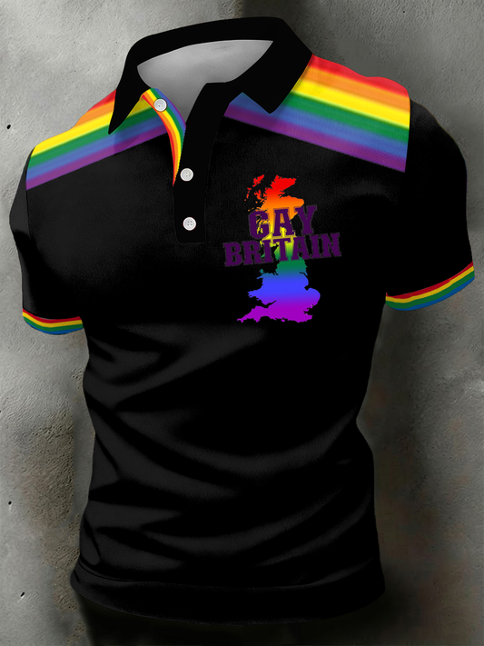 Men's UK Rainbow Month polo shirt