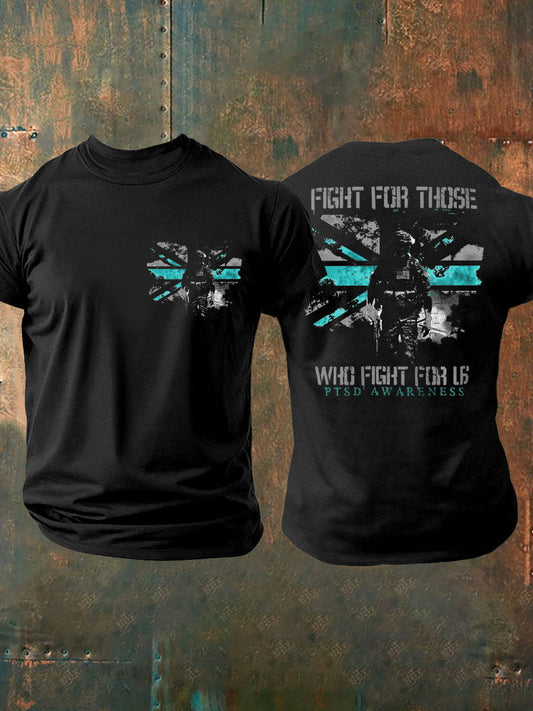 Men's PTSD Awareness Veteran Printed T-shirt