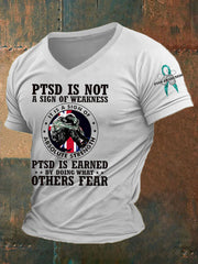 Men's PTSD Awareness Veteran Printed T-Shirt