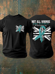 Men's PTSD Awareness Veteran Printed T-shirt