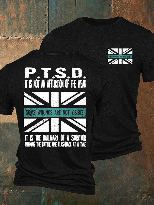 Men's PTSD Awareness Veteran Printed T-shirt