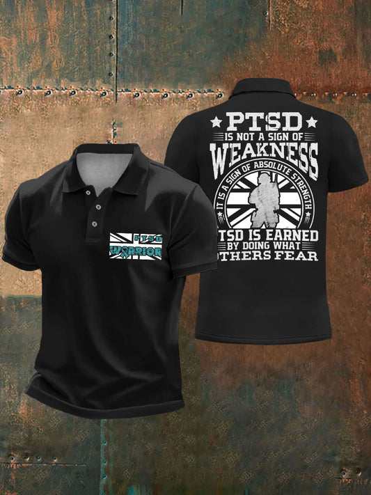 Men's PTSD Awareness Veteran Printed Casual Tops