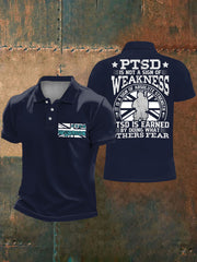 Men's PTSD Awareness Veteran Printed Casual Tops