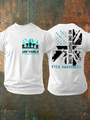 Men's PTSD Awareness Veteran Printed T-shirt
