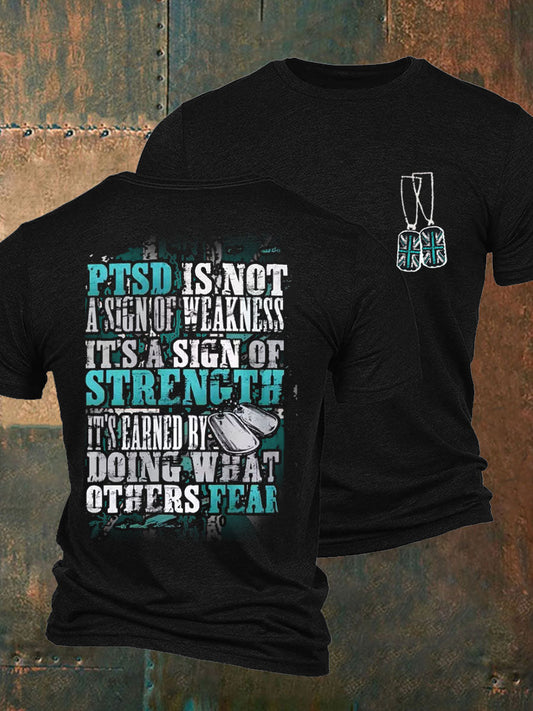 Men's PTSD Awareness Veteran Printed T-shirt