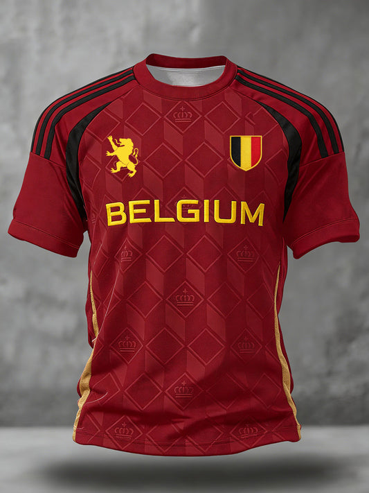 Men's Belguim Football Lover Printed T-shirt