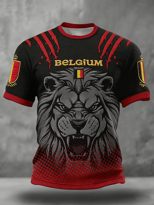 Men's Belguim Football Lover Printed T-shirt