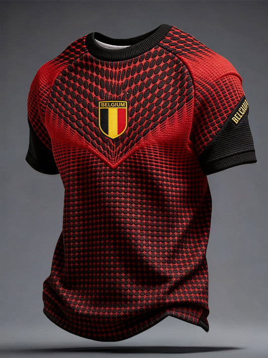 Men's Belguim Football Lover Printed T-shirt