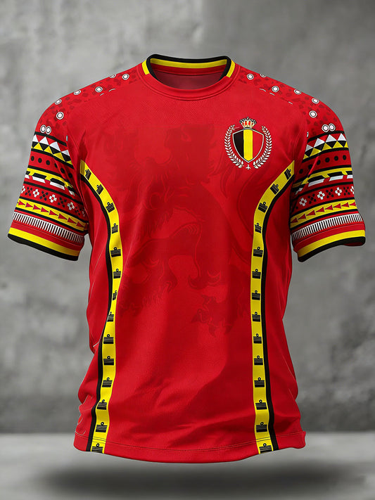 Men's Belguim Football Lover Printed T-shirt