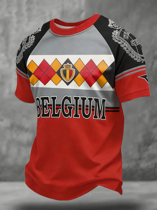 Men's Belguim Football Lover Printed T-shirt
