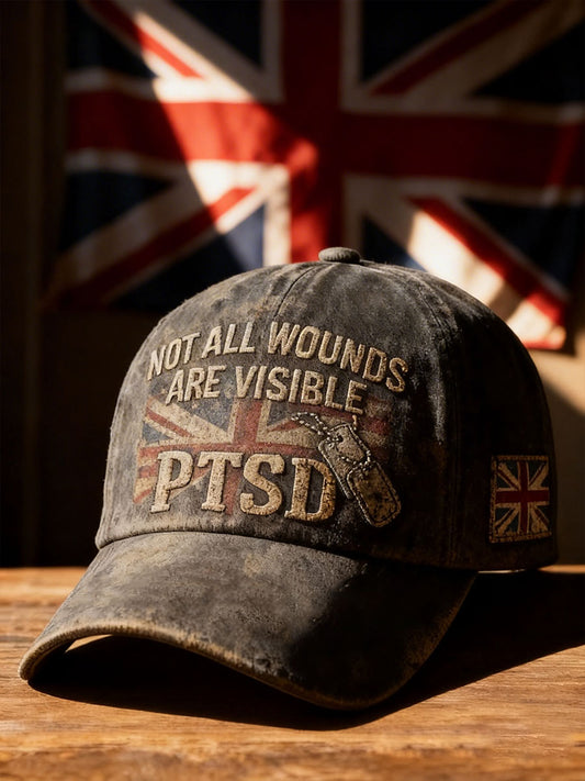 Unisex Retro UK PTSD Awareness Printed Hat