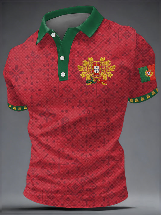 Men's Portuguese Football Print Casual Top