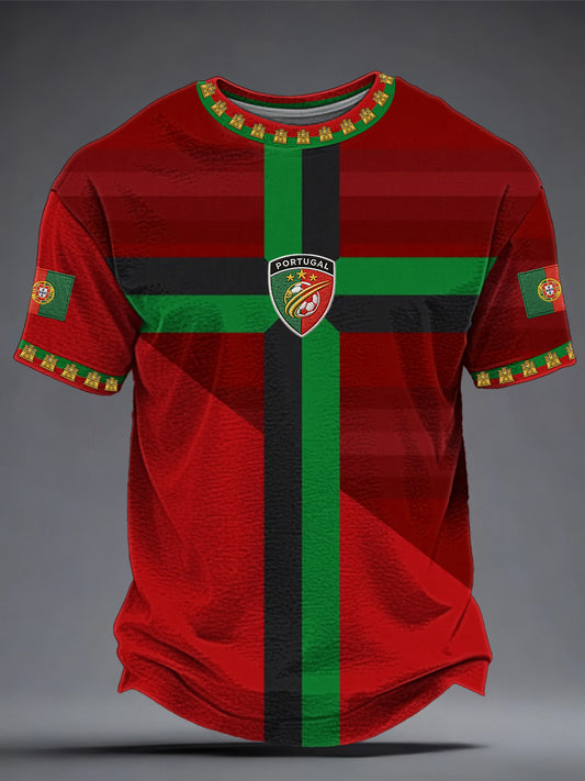 Men's Portuguese Football Printed T-shirt