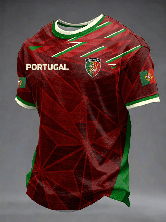 Men's Portuguese Football Printed T-shirt