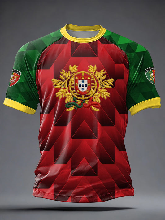 Men's Portuguese Football Printed Casual short sleeves t-shirt