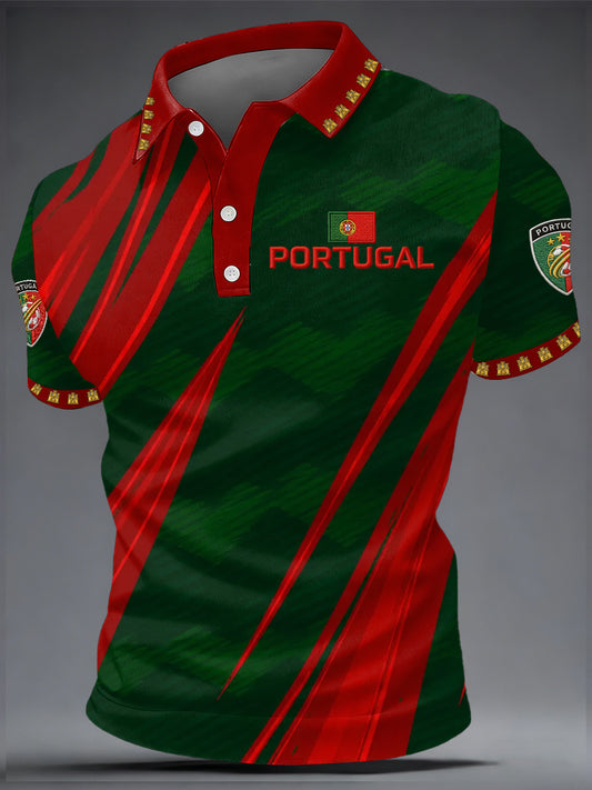Men's Portuguese Football Print Casual Top
