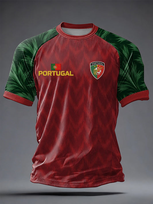 Men's Portuguese Football Printed Casual short sleeves t-shirt