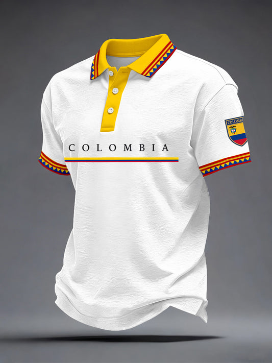 Unisex Columbia Print Polo Shirt