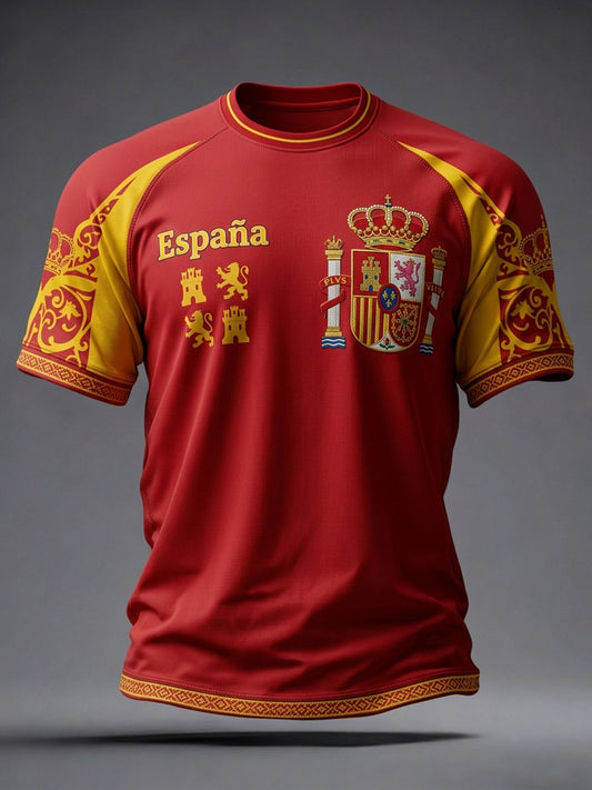 Men's Spain Football Lover Print T-shirt
