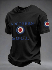 Men's UK Music Northern Soul Lover imitation cotton short-sleeved T-shirt