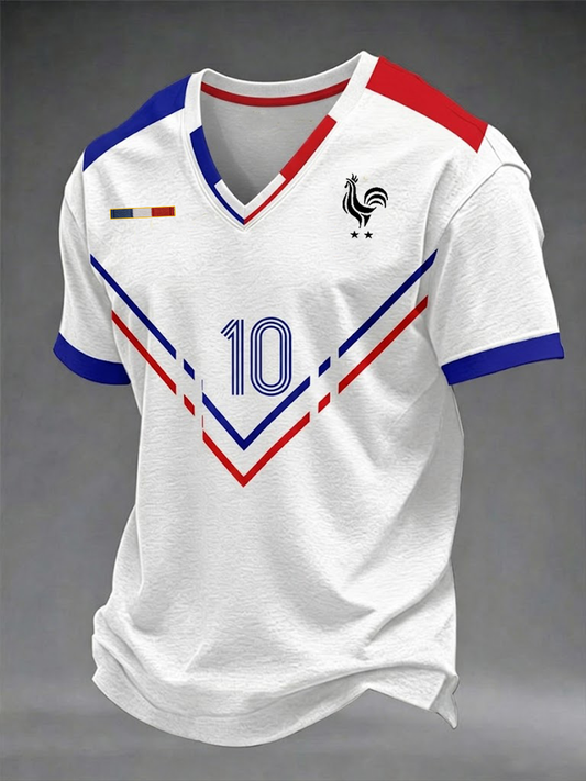 Men's France Football V-neck T-shirt
