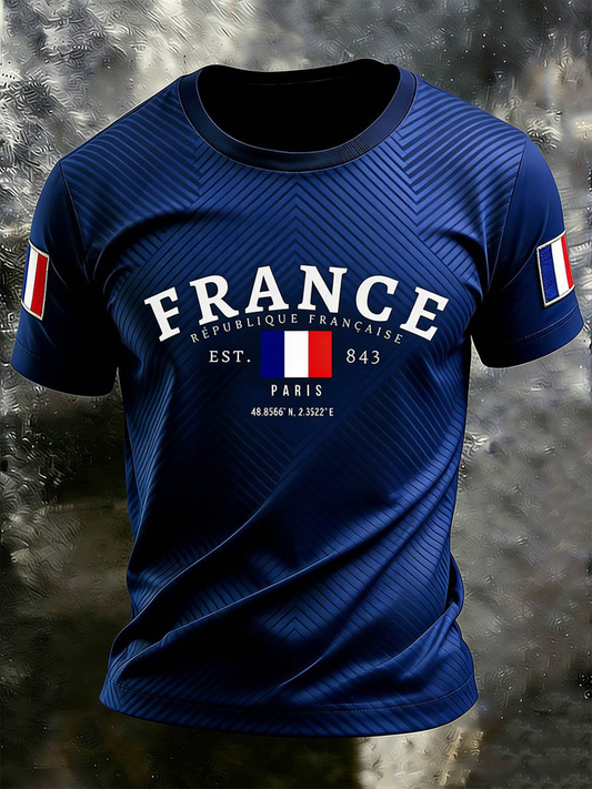 Men's France Short Sleeves T-shirt