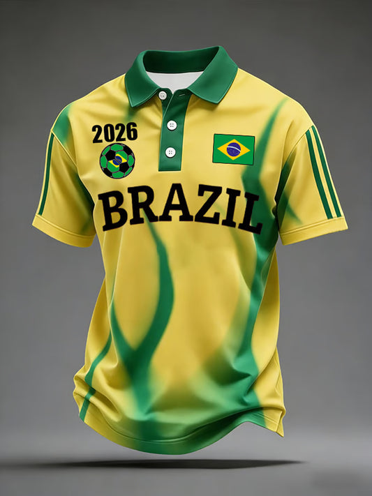 Men's Brazilian Football Lover Printed Top