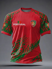 Men's Portuguese Football Printed Casual short sleeves t-shirt