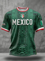 Men's Mexico Football Lover Printed T-shirt