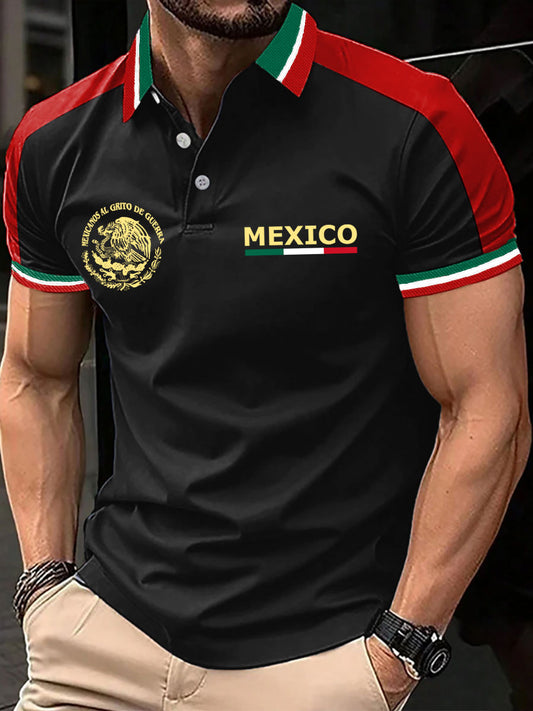 Men's Mexico Football Lover Printed Casual Tops