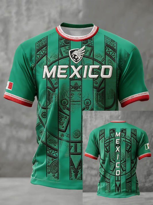Men's Mexico Football Lover Printed T-shirt