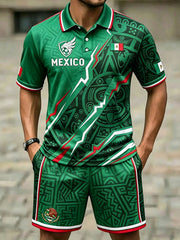 Men's Mexico Football Lover Art Printed Sets