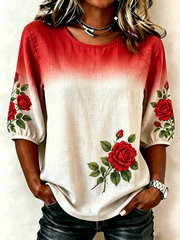 Women's Rose Print T-shirt