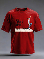 Men's Whatever's Clever Music Lover Printed T-shirt