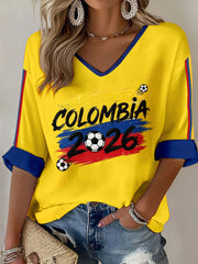 Women's Colombian Football Casual T-shirts