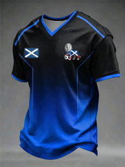 Men's UK Football Lover Scotland Printed V-neck T-shirt