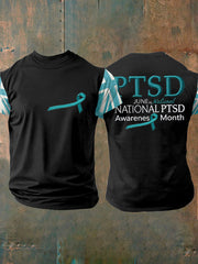 Men's PTSD Awareness Veteran Printed short sleeves t-shirt